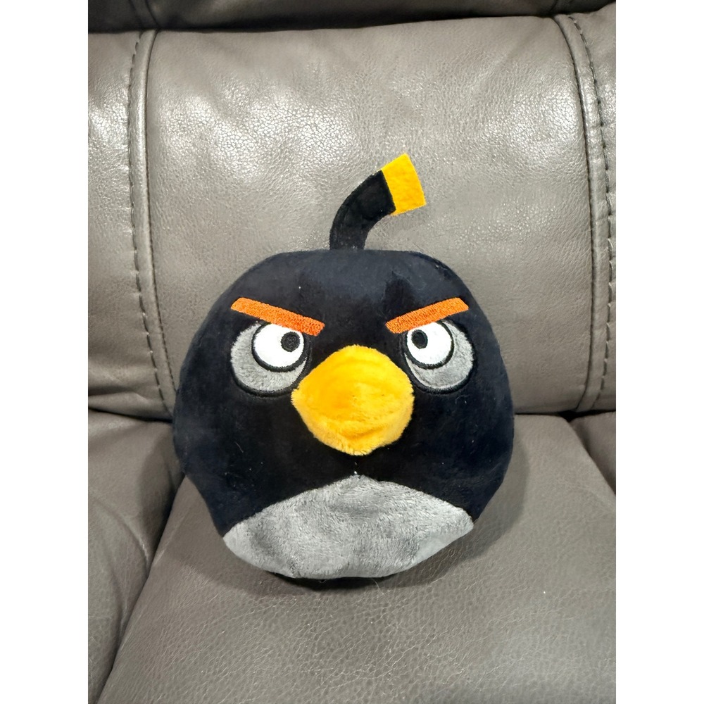 Angry Birds Bomb Black Bird Plush Stuffed Animal 5 Inch Rovio Video Game Toy